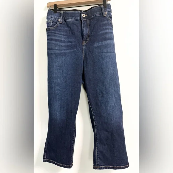 Torrid Bombshell Crop Skinny Jeans 24 Plus | Dark Blue Premium Stretch - Picture 7 of 11